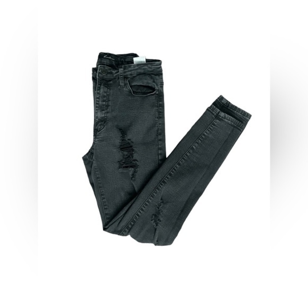 KanCan Black‎ Distressed Jeans with Raw Hem